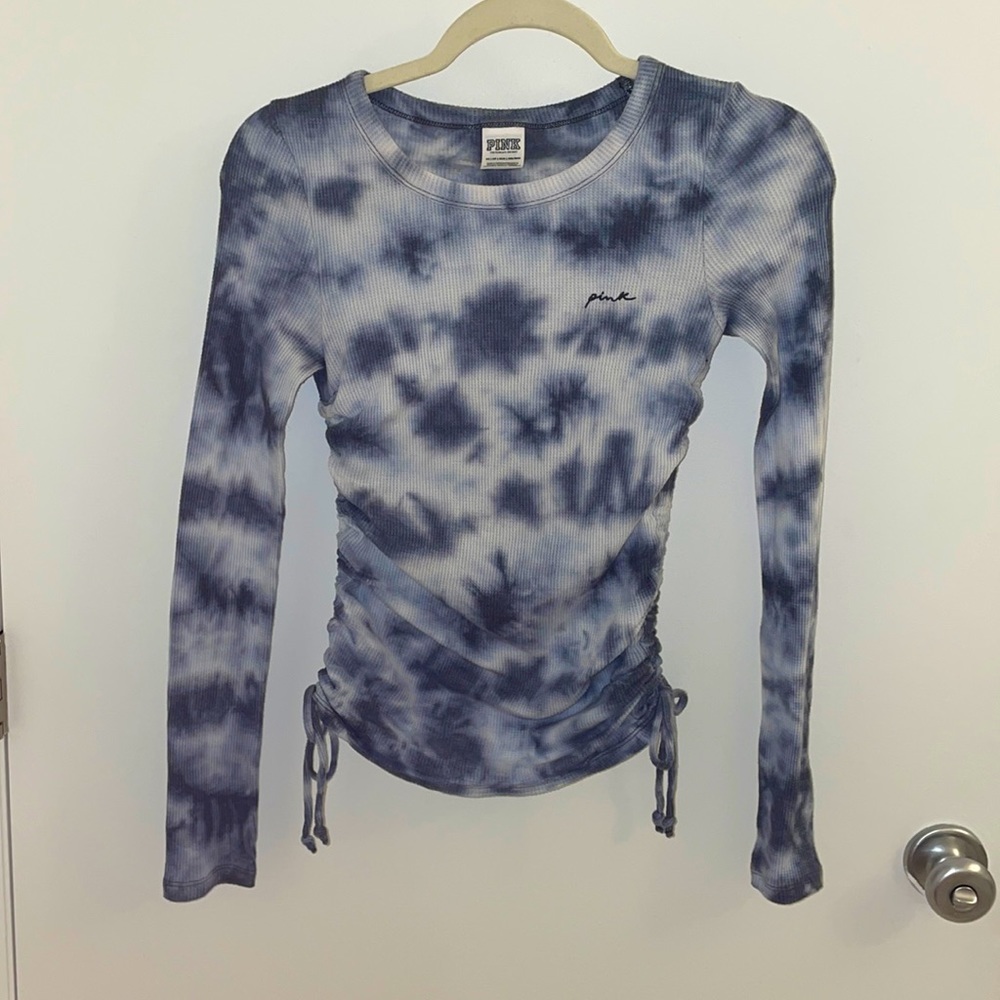 PINK Long Sleeve Tie Die Shirt